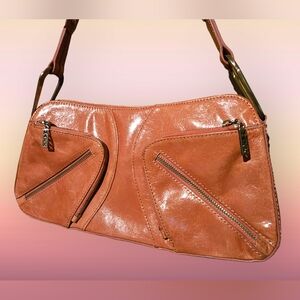 Maxx New York Salmon Color Leather Shoulder Bag